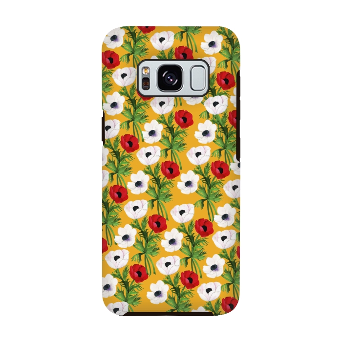 Galaxy S8 StrongFit Yellow Flowers Rain by Rossy Villarreal