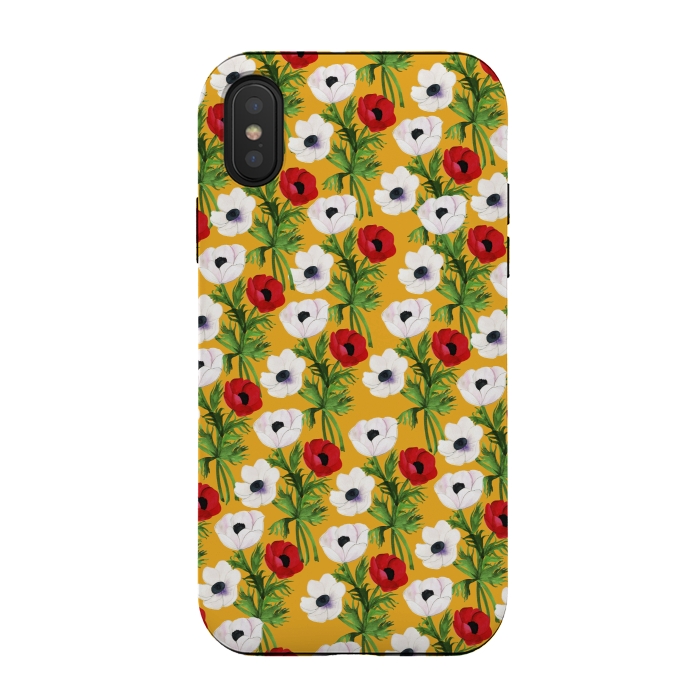 iPhone Xs / X StrongFit Yellow Flowers Rain by Rossy Villarreal