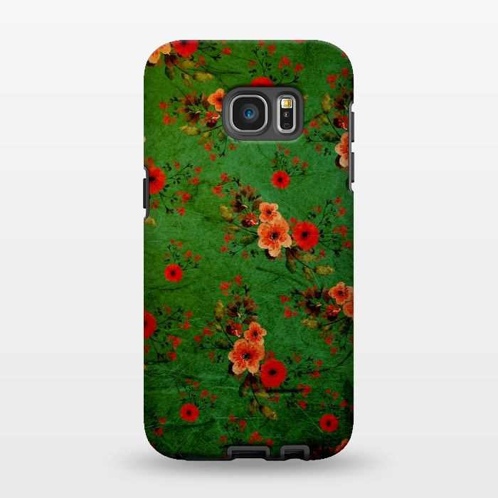 Galaxy S7 EDGE StrongFit Vintage Flowers by Rossy Villarreal