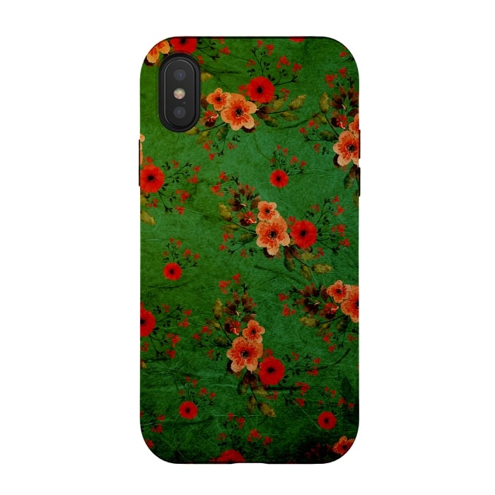 iPhone Xs / X StrongFit Vintage Flowers by Rossy Villarreal