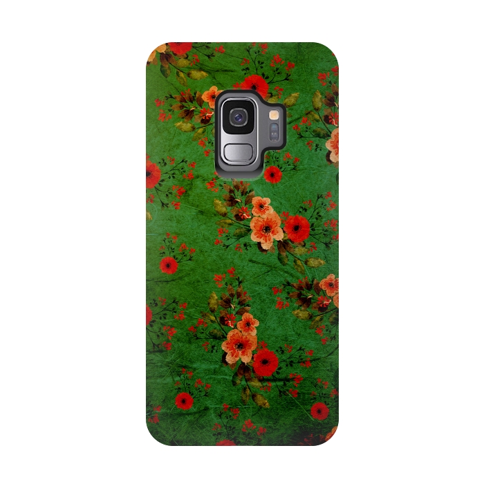 Galaxy S9 StrongFit Vintage Flowers by Rossy Villarreal