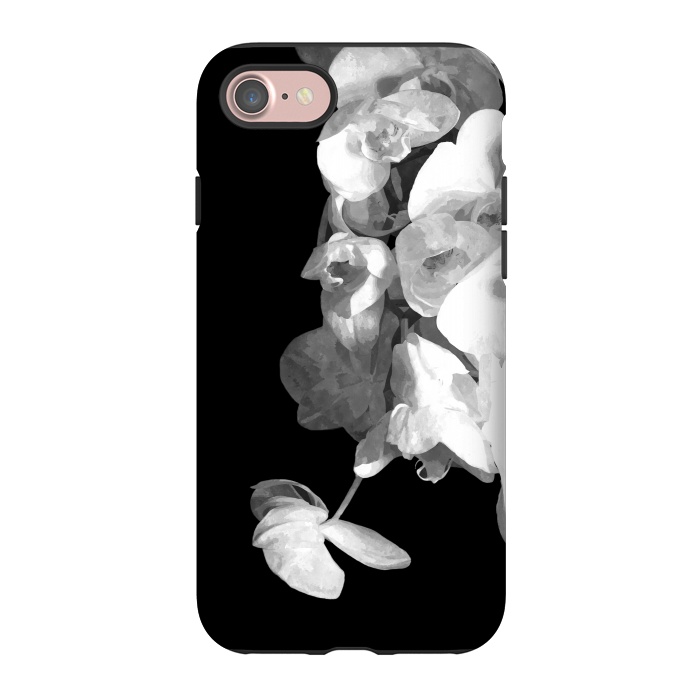 iPhone 7 StrongFit White Orchids Black Background by Alemi