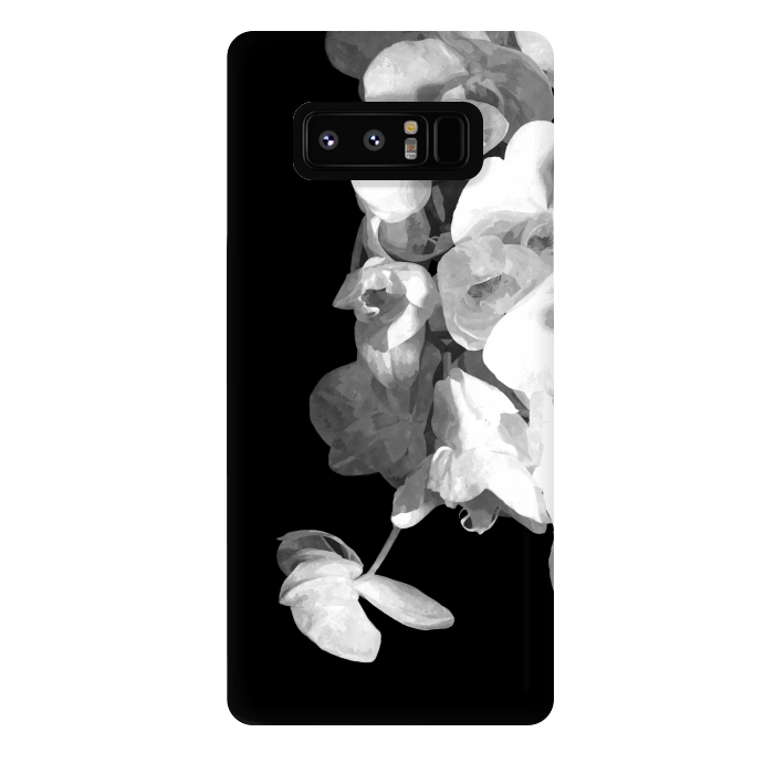 Galaxy Note 8 StrongFit White Orchids Black Background by Alemi