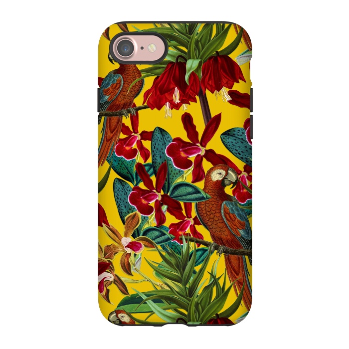 iPhone 7 StrongFit Parrots in tropical flower jungle by  Utart