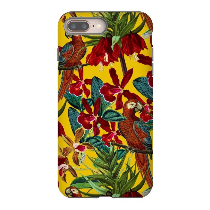 iPhone 7 plus StrongFit Parrots in tropical flower jungle by  Utart