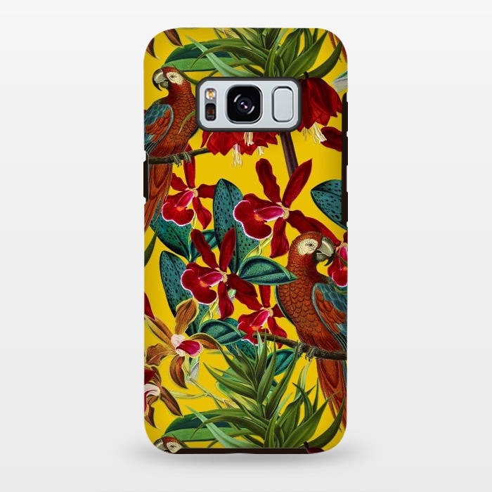 Galaxy S8 plus StrongFit Parrots in tropical flower jungle by  Utart