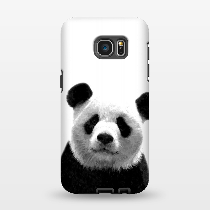 Galaxy S7 EDGE StrongFit Black and White Panda Portrait by Alemi