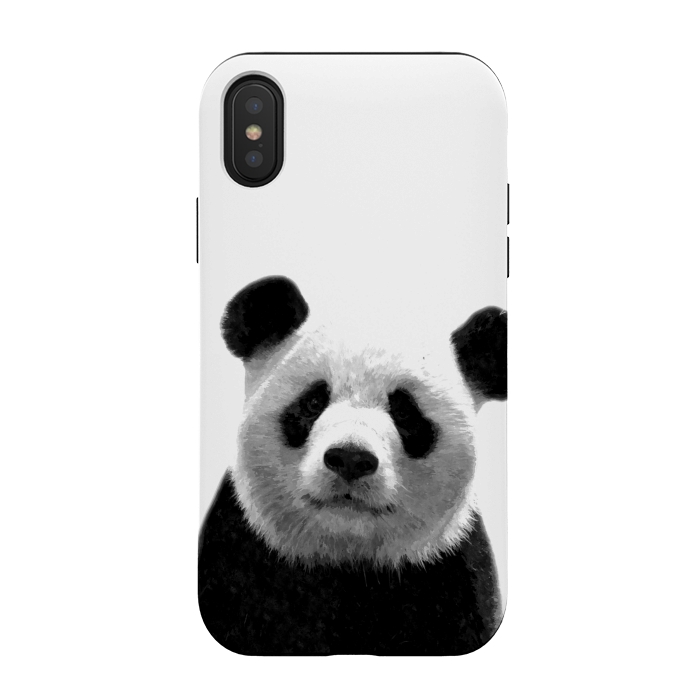 iPhone Xs / X StrongFit Black and White Panda Portrait by Alemi