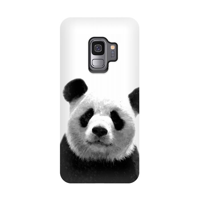 Galaxy S9 StrongFit Black and White Panda Portrait by Alemi