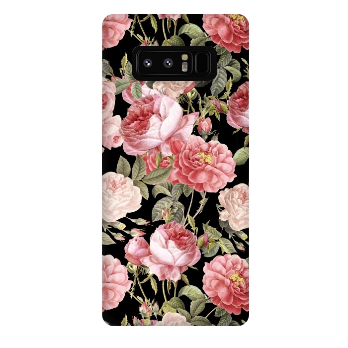 Galaxy Note 8 StrongFit Bridal Roses Pattern on Black by  Utart
