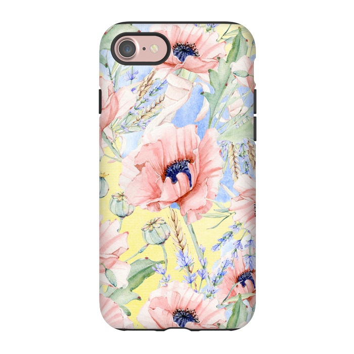 iPhone 7 StrongFit Pastel Summer Poppy Meadow by  Utart