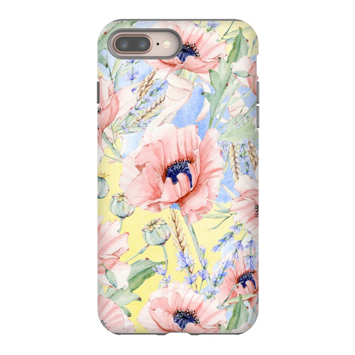 iPhone 7 plus StrongFit Pastel Summer Poppy Meadow by  Utart