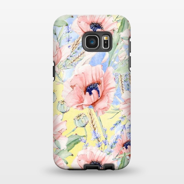 Galaxy S7 EDGE StrongFit Pastel Summer Poppy Meadow by  Utart