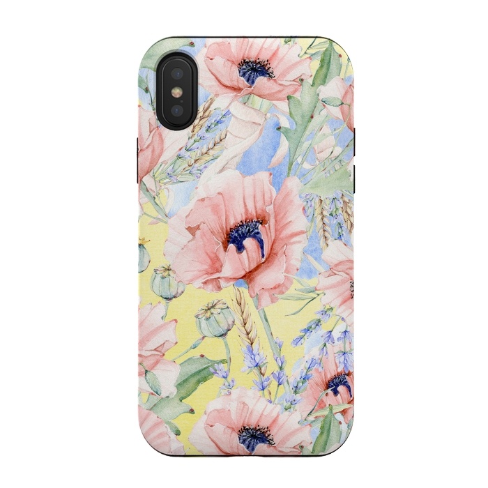 iPhone Xs / X StrongFit Pastel Summer Poppy Meadow by  Utart
