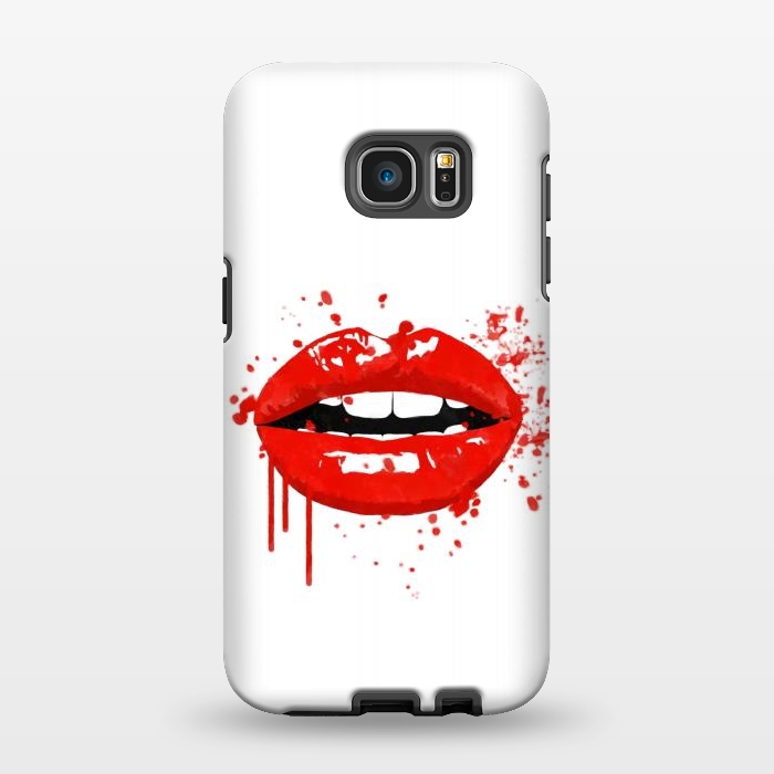 Galaxy S7 EDGE StrongFit Red Lips Illustration by Alemi