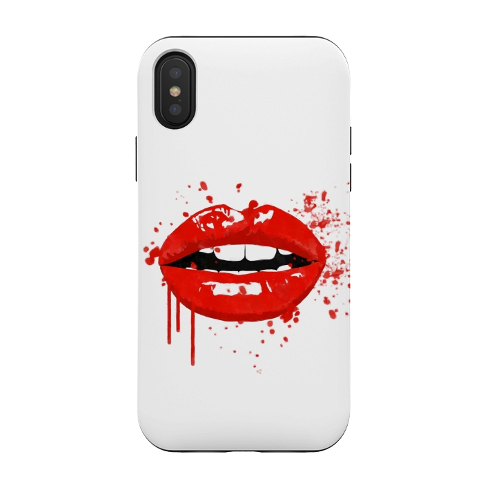 iPhone Xs / X StrongFit Red Lips Illustration by Alemi