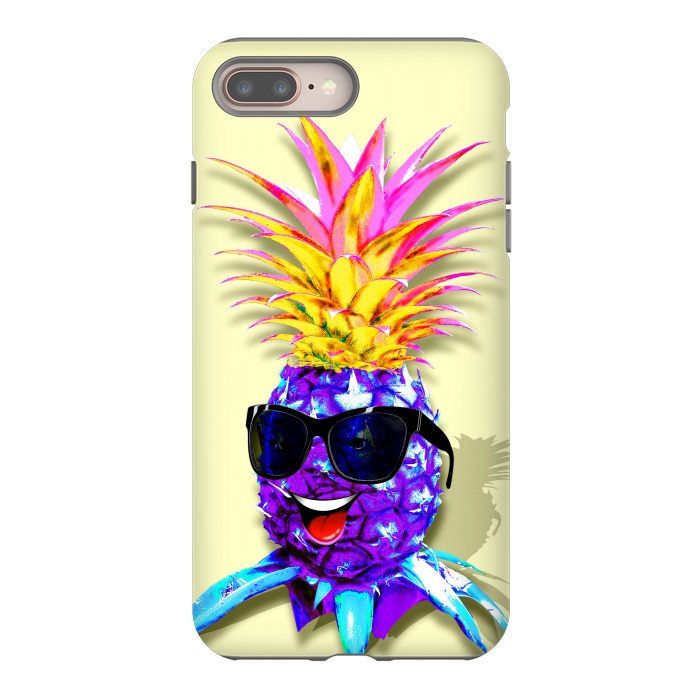 iPhone 7 plus StrongFit Pineapple Ultraviolet Happy Dude with Sunglasses  by BluedarkArt