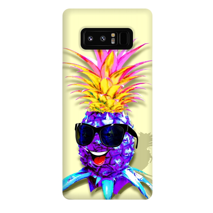 Galaxy Note 8 StrongFit Pineapple Ultraviolet Happy Dude with Sunglasses  by BluedarkArt