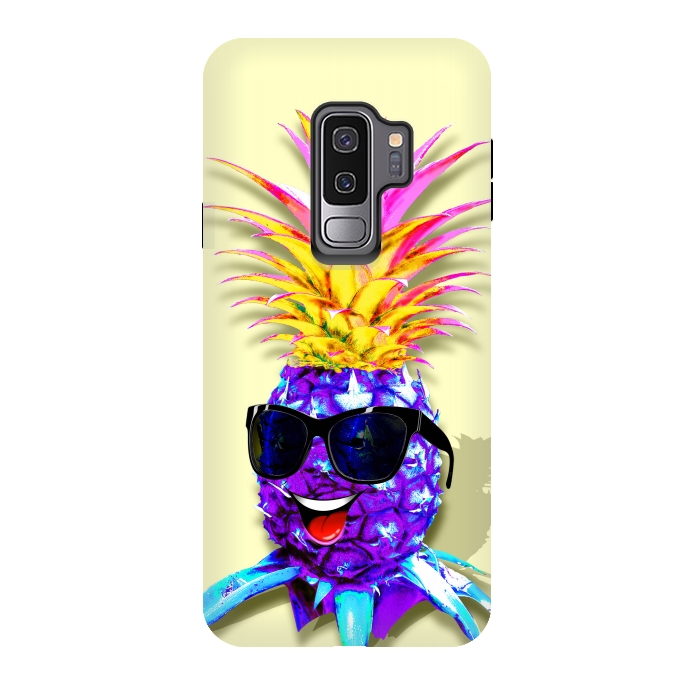 Galaxy S9 plus StrongFit Pineapple Ultraviolet Happy Dude with Sunglasses  by BluedarkArt