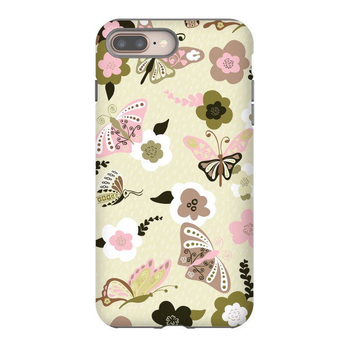 iPhone 7 plus StrongFit Beautiful Butterflies on Mint Green by Paula Ohreen