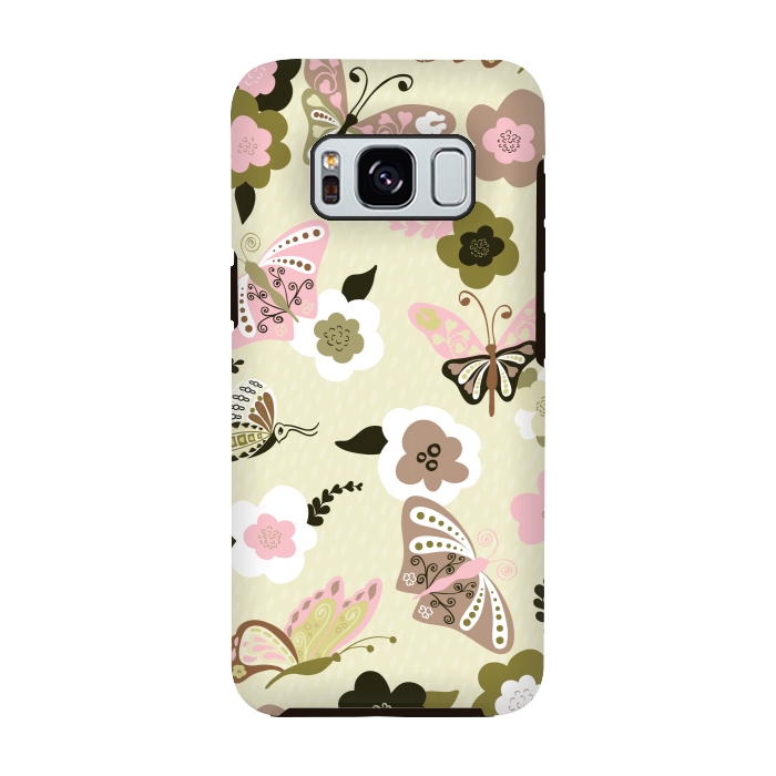 Galaxy S8 StrongFit Beautiful Butterflies on Mint Green by Paula Ohreen