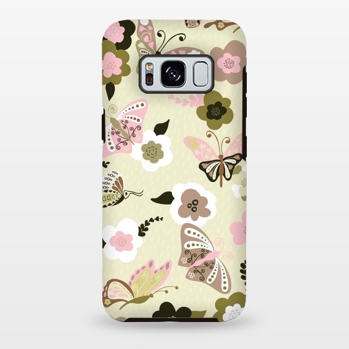 Galaxy S8 plus StrongFit Beautiful Butterflies on Mint Green by Paula Ohreen