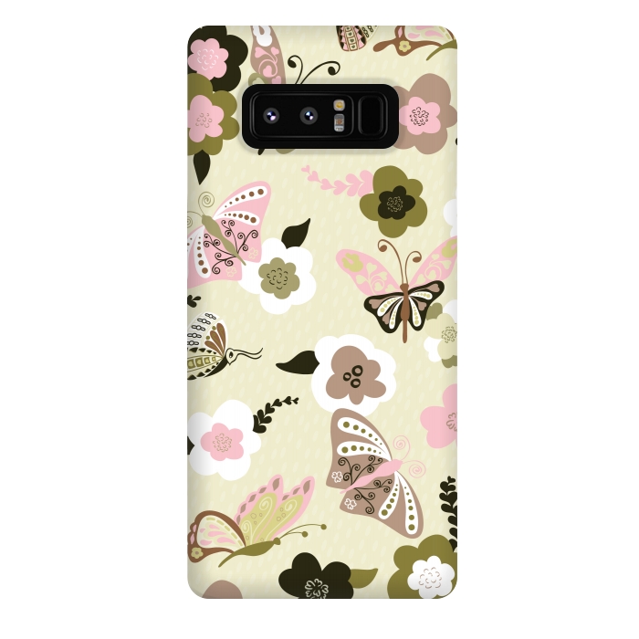 Galaxy Note 8 StrongFit Beautiful Butterflies on Mint Green by Paula Ohreen