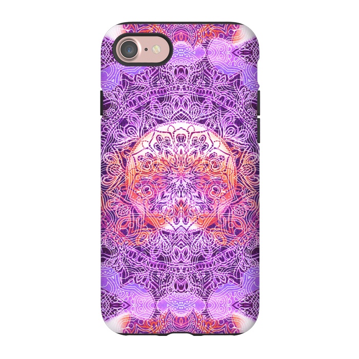 iPhone 7 StrongFit Purple orange hippy mandala by Oana 