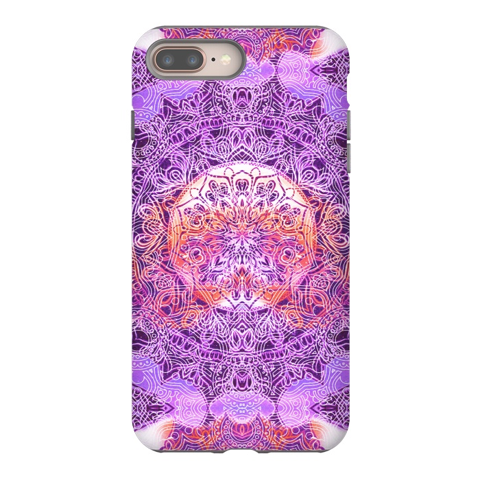 iPhone 7 plus StrongFit Purple orange hippy mandala by Oana 