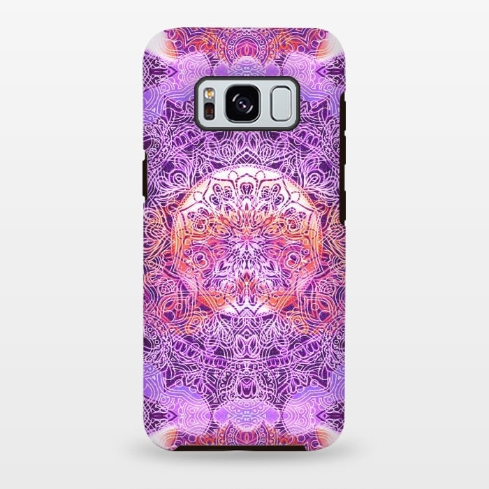 Galaxy S8 plus StrongFit Purple orange hippy mandala by Oana 