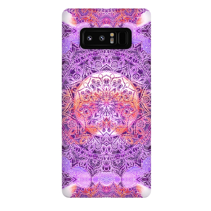Galaxy Note 8 StrongFit Purple orange hippy mandala by Oana 