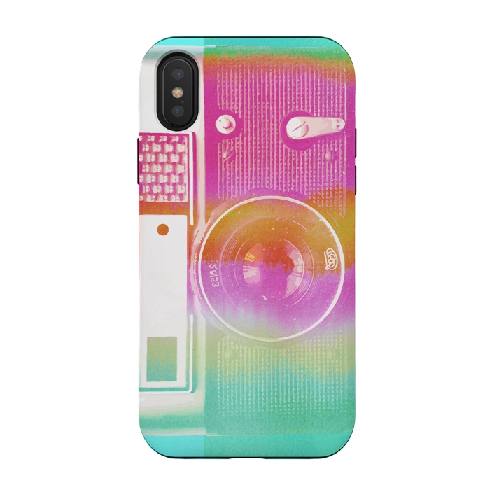 iPhone Xs / X StrongFit Colorful pastel vintage camera by Oana 