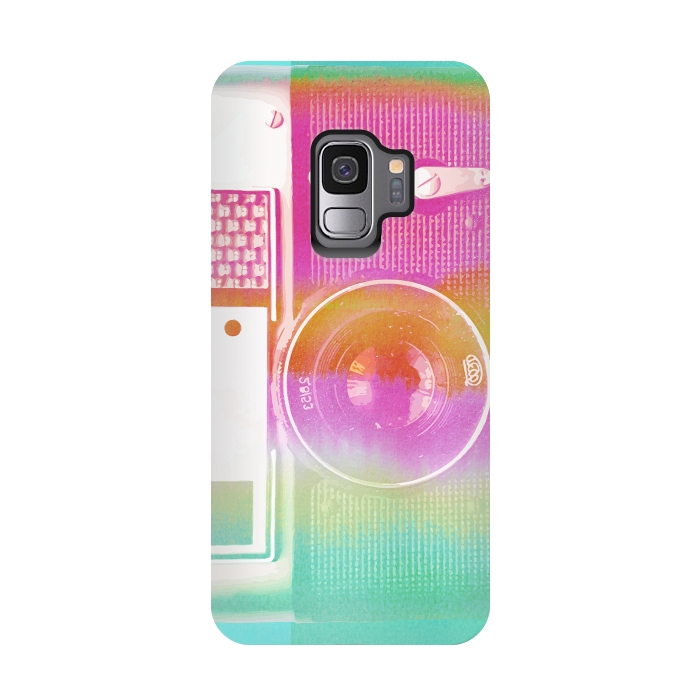 Galaxy S9 StrongFit Colorful pastel vintage camera by Oana 