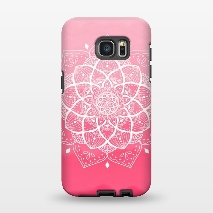 Galaxy S7 EDGE StrongFit Pink mandala by Jms