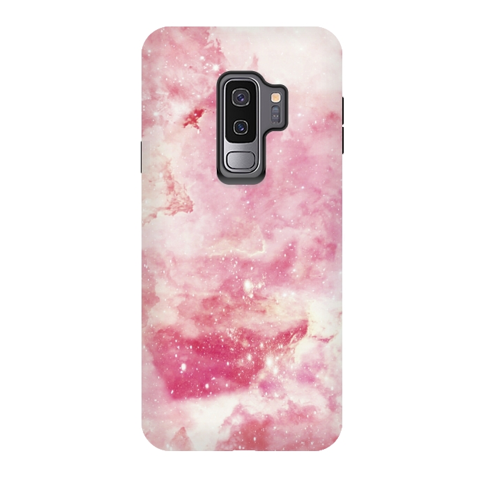 Galaxy S9 plus StrongFit Pink galaxy marble by Jms