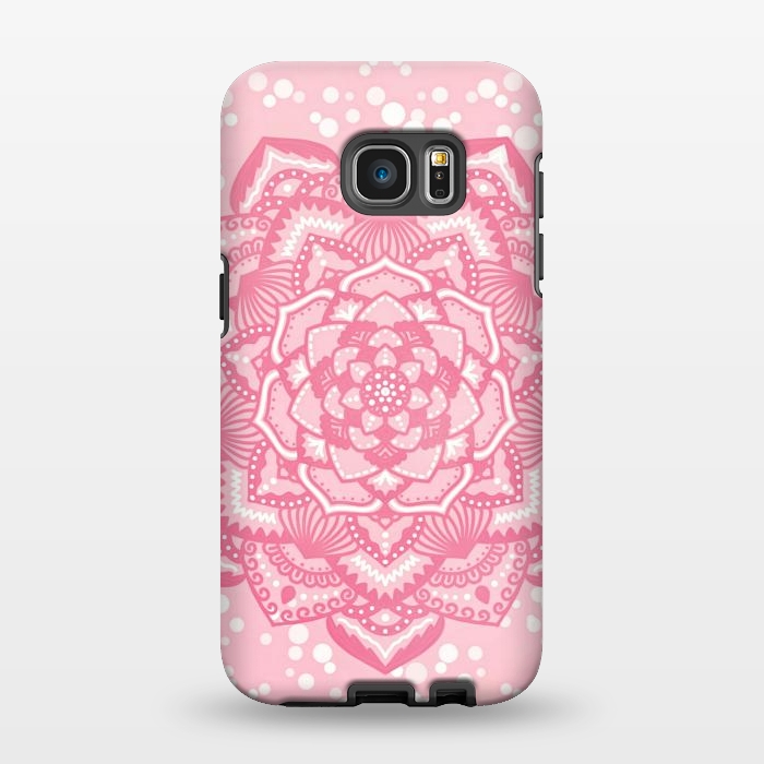 Galaxy S7 EDGE StrongFit Pink flower mandala by Jms