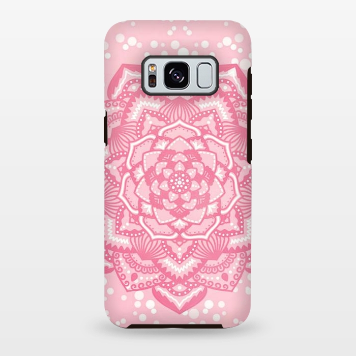 Galaxy S8 plus StrongFit Pink flower mandala by Jms