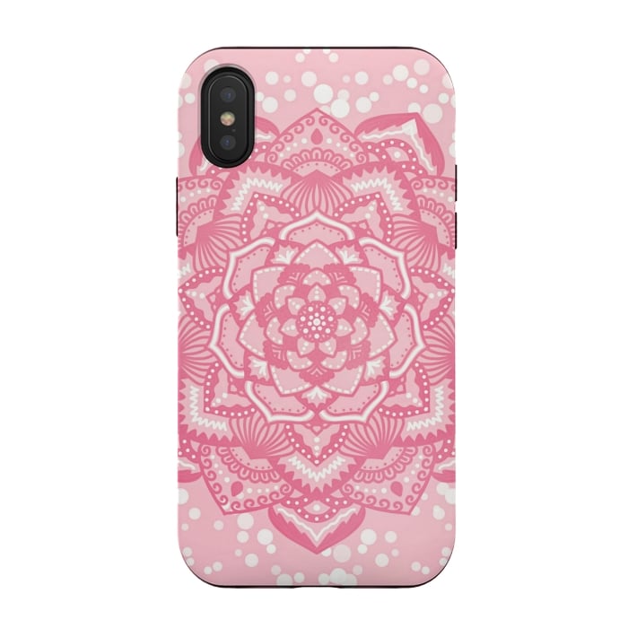 iPhone Xs / X StrongFit Pink flower mandala by Jms