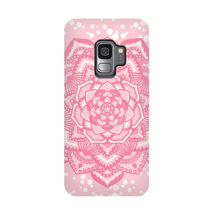 Galaxy S9 StrongFit Pink flower mandala by Jms