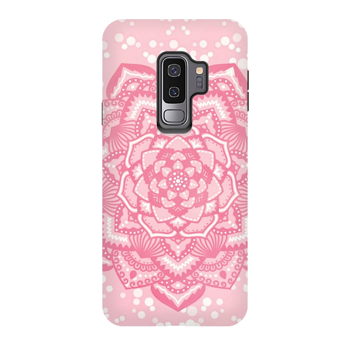 Galaxy S9 plus StrongFit Pink flower mandala by Jms