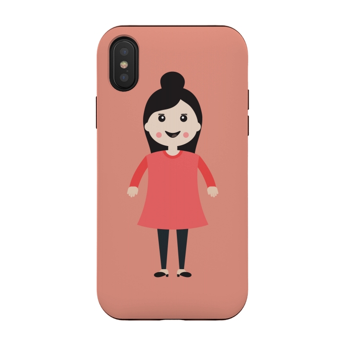 iPhone Xs / X StrongFit young girl smiling by TMSarts