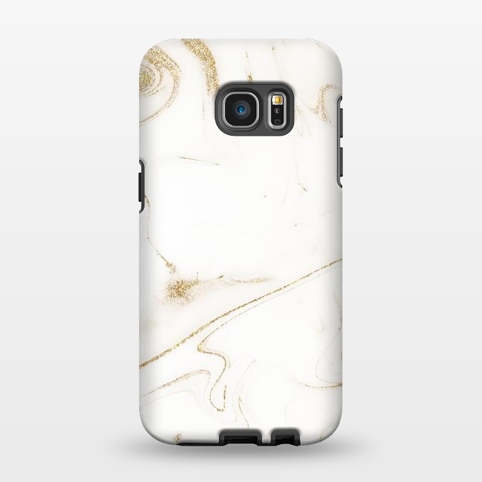 Galaxy S7 EDGE StrongFit Elegant gold and white marble image by InovArts