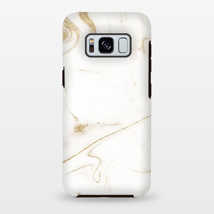 Galaxy S8 plus StrongFit Elegant gold and white marble image by InovArts