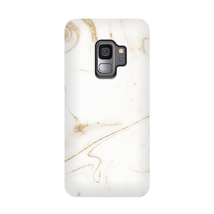 Galaxy S9 StrongFit Elegant gold and white marble image by InovArts