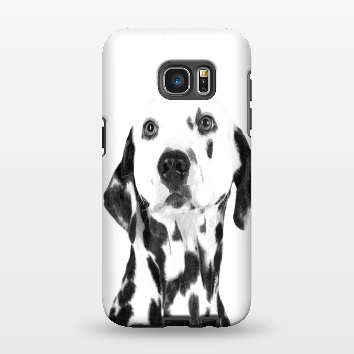 Galaxy S7 EDGE StrongFit Black and White Dalmatian by Alemi