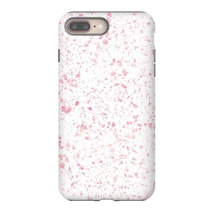 iPhone 7 plus StrongFit Classy vintage marble rose gold terrazzo design by InovArts