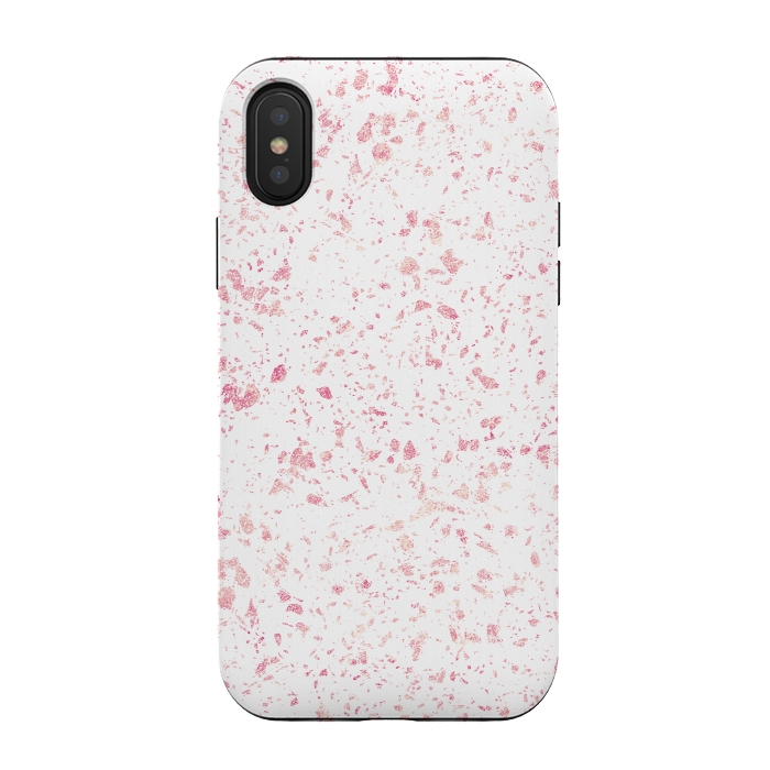iPhone Xs / X StrongFit Classy vintage marble rose gold terrazzo design by InovArts