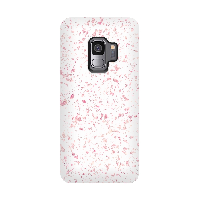 Galaxy S9 StrongFit Classy vintage marble rose gold terrazzo design by InovArts
