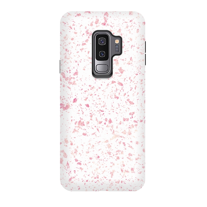 Galaxy S9 plus StrongFit Classy vintage marble rose gold terrazzo design by InovArts