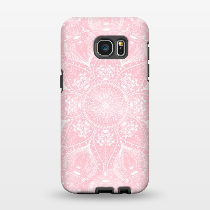 Galaxy S7 EDGE StrongFit Elegant white mandala design by InovArts